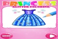 Color Disney princess dresses with glitter