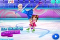 Ice skating contest of Elsa and her little daughter