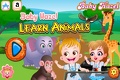 Baby plays learning with animals