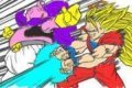 Goku vs Majin Buu para colorear