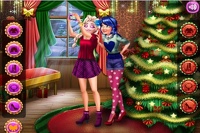 Ladybug y Elsa: Fotos de Navidad