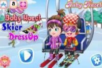 Vestir Baby Hazel para esquiar com seus amigos