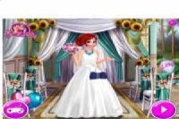 Ariel dresses as a bride