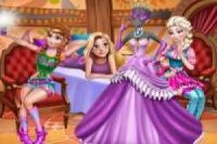 Anna, Elsa e Rapunzel: vestidos de meninas