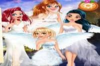 Rapunzel e suas amigas: fantasias de anjo
