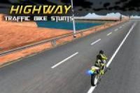 Highway Traffic Bike Stunt