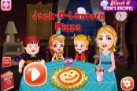 Baby Hazel: Prepara pizza Jack O-Lanterns