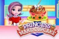 Prinzessin, die kleine Kuchen kocht