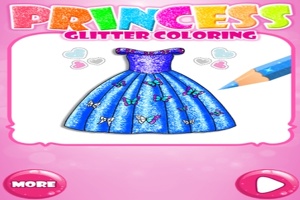 Disney prenses elbiselerini parıltılı renklendirin