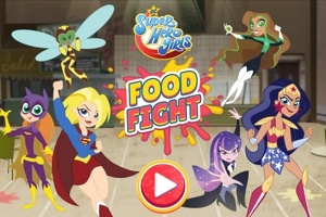 Voedselgevecht voor superheldmeisjes