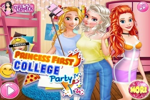 Rapunzel, Elsa and Ariel: First University Party