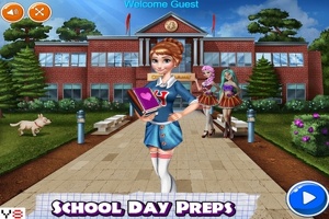 تلبيس الأميرة آنا للذهاب إلى المدرسة