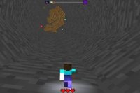 Minecraft: Noob runs away from Huggy Wuggy