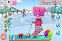 Baby Hazel se viste para esquiar con sus amigas
