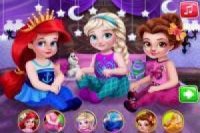 Princesas de Niña hacen Fiesta de Pijama