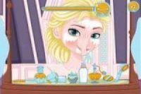 Elsa remueve su maquillaje