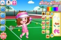 Baby Hazel viste para jugar tenis