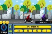 Carrera de motos: Resuelve las operaciones matemáticas