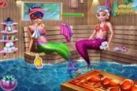 Ladybug y Elsa: Disfrutan el sauna