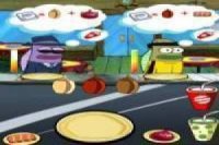 Spongebob cooks pizza